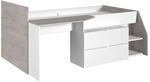 Kim Lit Combine Enfant Contemporain Decor Chene Silex Et Blanc - L 90 X L 190 Ou 200