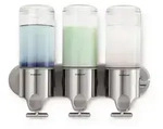 Simplehuman - Seifenspender 3 X 444ml F&uuml;r Wandmontage, Edelstahl, Einhandbedienung