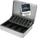 Hmf - 4215 Geldkassette Mit Euro-m&uuml;nzz&auml;hlbrett, 30,5 X 24 X 8,5 Cm, Silber