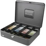 Hmf - 10019-02 Geldkassette M&uuml;nzeinsatz Scheinf&auml;cher, 30 X 24 X 9 Cm, Schwarz