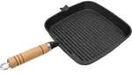 Grillpfanne Mit Holzgriff Gusseisen 20 X 20 Cm Vidaxl
