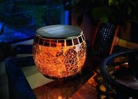 Solarleuchte F&uuml;r Au&szlig;en Brillant Mosaik Bruchglas Tischleuchte Ip44 102066 -...