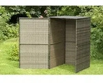 M&uuml;lltonnenabdeckung Braun 76x76x123cm Stahl/kunststoff