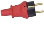 Kopp - Schutzkontakt Stecker Mit Knickschutz Ip44 Rot Bruchfest