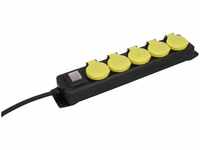Unitec Elektro - Unitec Steckdosenleiste 5-fach 1,4m für Außen, schwarz gelb
