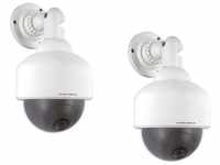 Smartwares - 2er Set Kamera Attrappen / Dummy Dome Cameras mit blinkender...