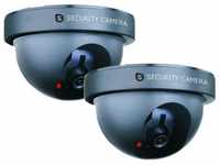 2er-Set Domekamera Attrappe Dummy-Kamera, mit Blink-LED, batteriebetrieben