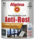 Alpina Metallschutz-lack Anti-rost 750ml Anthrazit Gl&auml;nzend Metallack Schutzlack