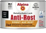 Alpina - Metallschutz-lack Anti-rost 300 Ml Schwarz Gl&auml;nzend Metallack...
