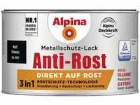 Metallschutz-Lack Anti-Rost 300 ml schwarz matt Metallack Schutzlack - Alpina