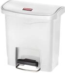 Step-on M&uuml;lleimer Slim Jim 15 L Wei&szlig; Rubbermaid