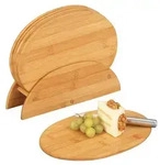 Brettchenst&auml;nder, 7-teilig, Oval, Bamboo - Zeller