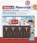 Tesa - Gardinenhaken Powerstrip 4er-set, Braun Powerstrip