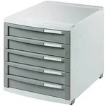 Schubladenbox Contur 5 Schubladen Din A4 Din B4 Din C4 Polystyrol Geh&auml;usefarbe: