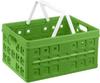 Sunware - Klappbox Square 32 l grün/weiß Einkaufsbox Einkaufskorb mit Griffen