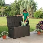 Kunststoff Kissenbox 'premium', Polsteraufbewahrung, 440 L, Braun, 64 X 128 X 67 Cm