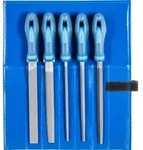 Werkstattfeilen-set Wr 5-tlg. In Rolltasche 200mm Hieb 3 F&uuml;r Feinbearbeitung,
