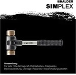 Simplex-schonhammer, Kupfer Verst&auml;rk. Tempergussgeh., Fiberglasstiel, &Oslash; 40 Mm -