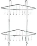 Eckregal Milano Mit 2 Etagen, Chrom, Silber Gl&auml;nzend, Stahl Chrom - Silber Gl&auml;nzend