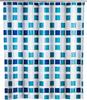 Duschvorhang Mosaik, 180 x 200 cm, Mehrfarbig, Polyethylen-Vinylacetat blau weiß -