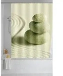Duschvorhang Sand & Stone, Textil (polyester), 180 X 200 Cm, Waschbar, Mehrfarbig,