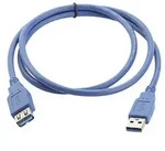 Manhattan Usb-kabel Usb 3.2 Gen1 Usb-a Stecker, Usb-a Buchse 2.00 M Blau Vergoldete