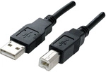 Usb-kabel Usb 2.0 Usb-a Stecker, Usb-b Stecker 3.00 M Schwarz Vergoldete