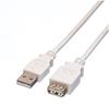 Value - USB-Kabel usb 2.0 usb-a Stecker, usb-a Buchse 3.00 m Weiß Geschirmt