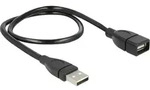 Delock Usb-kabel Usb 2.0 Usb-a Stecker, Usb-a Buchse 0.50 M Schwarz Flexibles
