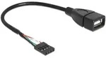 Usb-kabel Usb 2.0 Pfostenstecker 4pol., Usb-a Buchse 0.20 M Schwarz Ul-zertifiziert