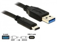 Delock Usb3.1 Kabel C - A St/st 1.00m Schwarz (83870)