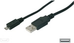 Usb-kabel Usb 2.0 Usb-a Stecker, Usb-micro-b Stecker 1.00 M Schwarz Ak-300110-010-s -