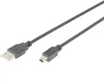Assmann - Digitus Usb-kabel Usb 2.0 Usb-a Stecker, Usb-mini-b Stecker 1.00 M Schwarz