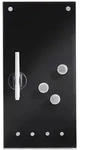 Glastafel Memo F&uuml;r Notizen + 3 Magnete Und 4 Haken, 40x20 Cm, Zeller