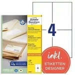 Avery - Universaletikett Recycling 105 X 148 Mm (b X H) Nicht Wieder Abl&ouml;sbar 100 %