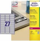 Avery Zweckform - Typenschildetikett 63,5 X 29,6 Mm (b X H) Silber 2.700 Etik./pack.