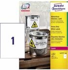 Avery Zweckform - Folienetikett 210 X 297 Mm (b X H) Wei&szlig; 100 Etik./pack.