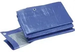 Schuller 46539 Gewebe Schutzplane Mit &Ouml;sen, Blau /grau, Ca. 180gr. Gr&ouml;&szlig;e 5 X 6 M