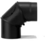 Firefix - Ofenrohrbogen 90&deg;, &Oslash; 150 Mm, Schwarz Verstellbar Mit T&uuml;r