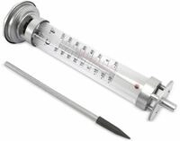Grundig Gartenthermometer Mit Solarlampe, Silber