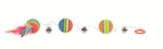 12 St. Regenbogen Gummiball 3,5 Cm 80 Cm Trixie Katzenspielzeug