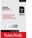 Sandisk Ultra Flair Usb-stick 64 Gb Usb Typ-a 3.2 Gen 1 (3.1 Gen 1) Blau, Silber