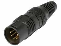 HI-X5CM-G XLR-Steckverbinder Stecker, gerade Polzahl (num): 5 Schwarz 1 St. -...