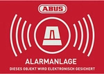 Abus - Au1423 Warnaufkleber Alarmanlage Sprachen Deutsch (b X H) 74 Mm X 52.5 Mm