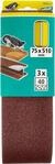 Wolfcraft Schleifb&auml;nder K40 75 X 510 Mm 3-teilig F&uuml;r Bandschleifer