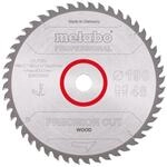 Metabo - S&auml;geblatt 'precision Cut Wood - Professional', 190x2,6/1,8x20, Z48 Wz 10&deg;