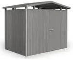 Gartenhaus Aus Metall Panorama 5 T&uuml;ren Standard Biohort Quarzgrau Metallic