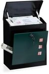 Relaxdays - Briefkasten Gro&szlig;, Stahl, Sicherheits-klappe, Schloss, Hxbxt: 53 X 43,5 X