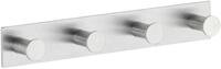 Hakenleiste Celano Quadro Edelstahl, Mit 4 Haken, Rostfrei, Silber Gl&auml;nzend,