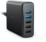 Netzadapter Anker Powerport Speed 5 63w 5x Usb Schwarz